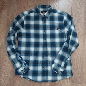 Blue and White Plaid Men's Shirt Clearance Offer